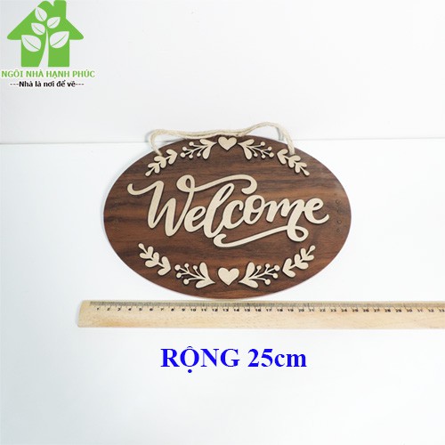 Bảng gỗ decor trang trí SHOP Mẫu BM_054 Chủ đề WELLCOME chữ nổi