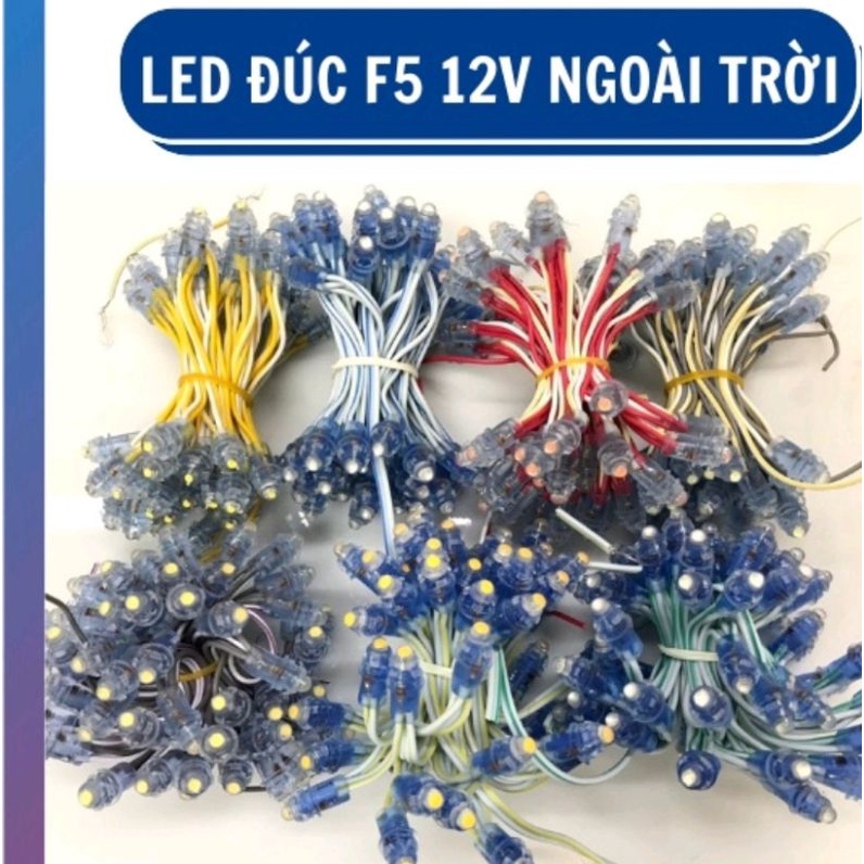 50 LED ĐÚC F5 12V,5V NGOÀI TRỜI