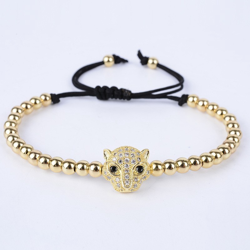 Vòng đeo tay chuỗi hạt zircon phối hình mặt động vật thời trang cho nam nữ