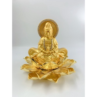 (Ưu Đãi Mua 1 Tặng 2 ) Tượng Phật Bà Quan Thế Âm Đế Sen Mở Đính Đá Mang Lại Bình An (tặng 1 vòng tay phong thuỷ)
