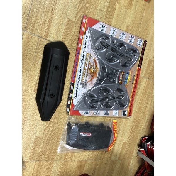 Giá trọn bộ 3 món ốp xe LEAD 2013->2015 bao gồm có Sàn chân +Ốp bầu gió (pô e )+Ốp pô cao cấp giá rẻ