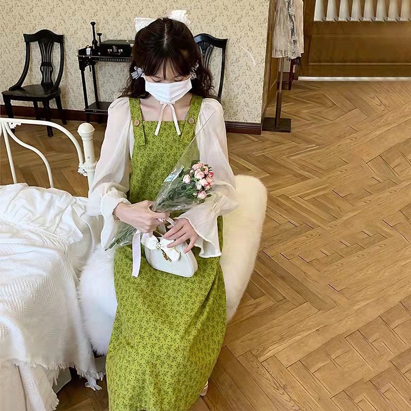 Đầm Dài Hai Dây Cổ Vuông Thời Trang Hàn Quốc Dành Cho Nữ