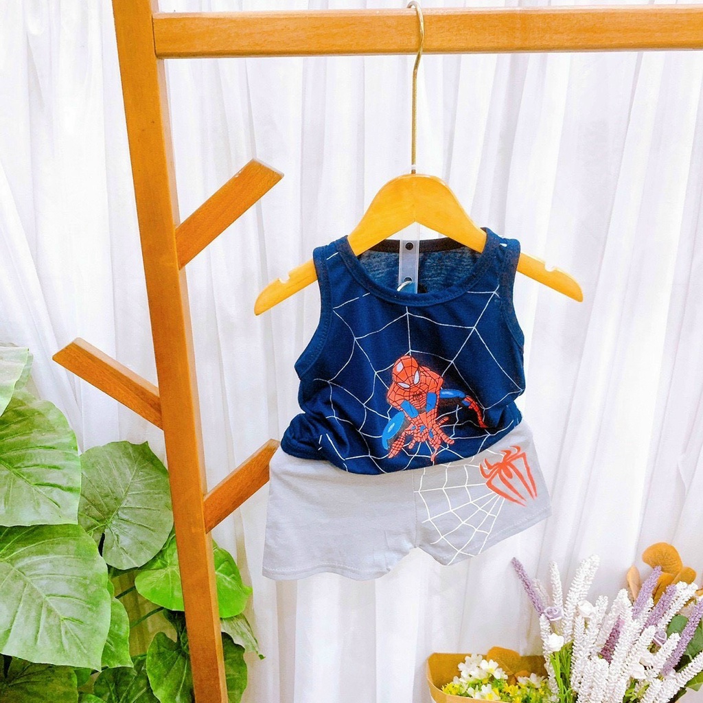Bộ ba lỗ spidermen cho bé trai 8-18kg