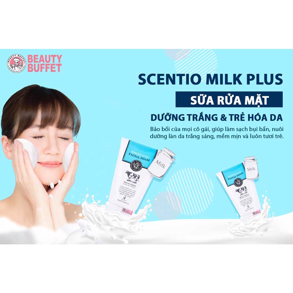 Sữa Rửa Mặt Beauty Buffet Tạo Bọt Dưỡng Sáng Da Scentio Milk Plus Whitening Facial Foam 100ml | Hasaki - Hàng Chính Hãng