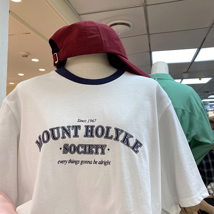 SUXI Áo Thun Tay Ngắn In Chữ Thiết Kế Mới Thời Trang Mùa Hè Theo Phong Cách Hàn Quốc Cho Nữ