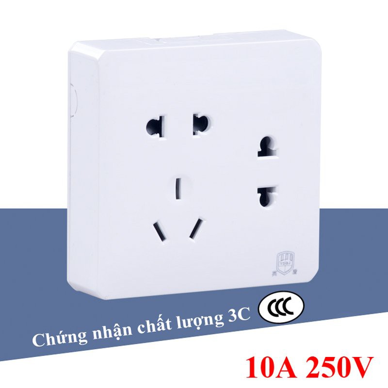 Ổ Điện 3 LỖ ghim ốp Nổi Tường 250V 10A Loại tốt - N7