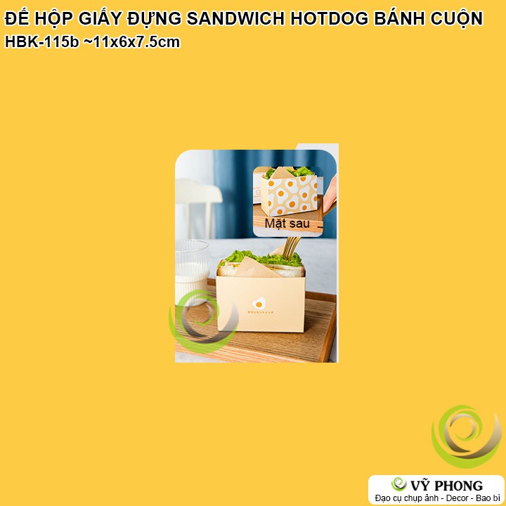 SET 10 HỘP GIẤY ĐỄ HỘP GIẤY ĐỰNG BÁNH SANDWICH HOTDOG BÁNH CUỘN PHONG CÁCH NHẬT HBK-0115