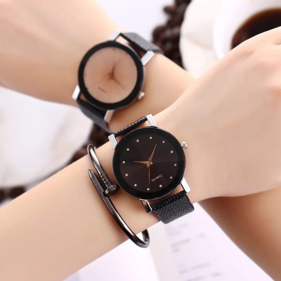 Đồng hồ nam nữ đeo tay dây da phong cách Hàn Quốc siêu Đẹp DH96