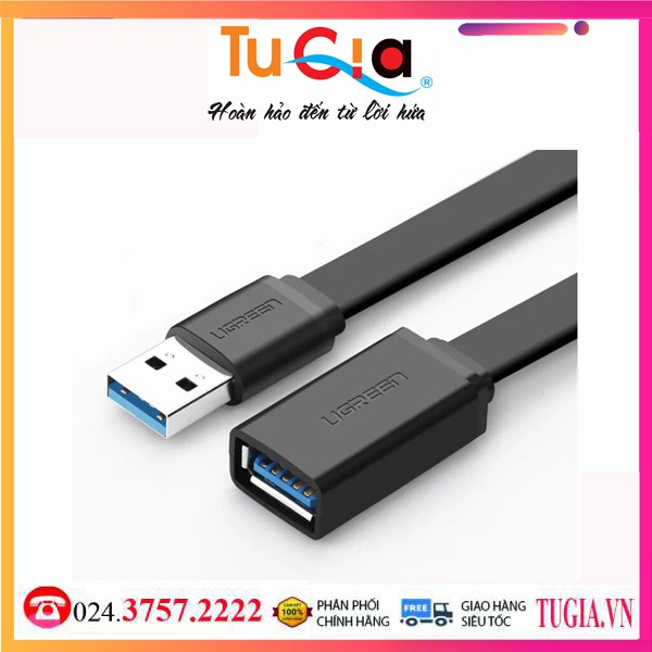 Dây USB 3.0 nối dài1.5m loại dây dẹp UGREEN 10807-Hàng Chính Hãng