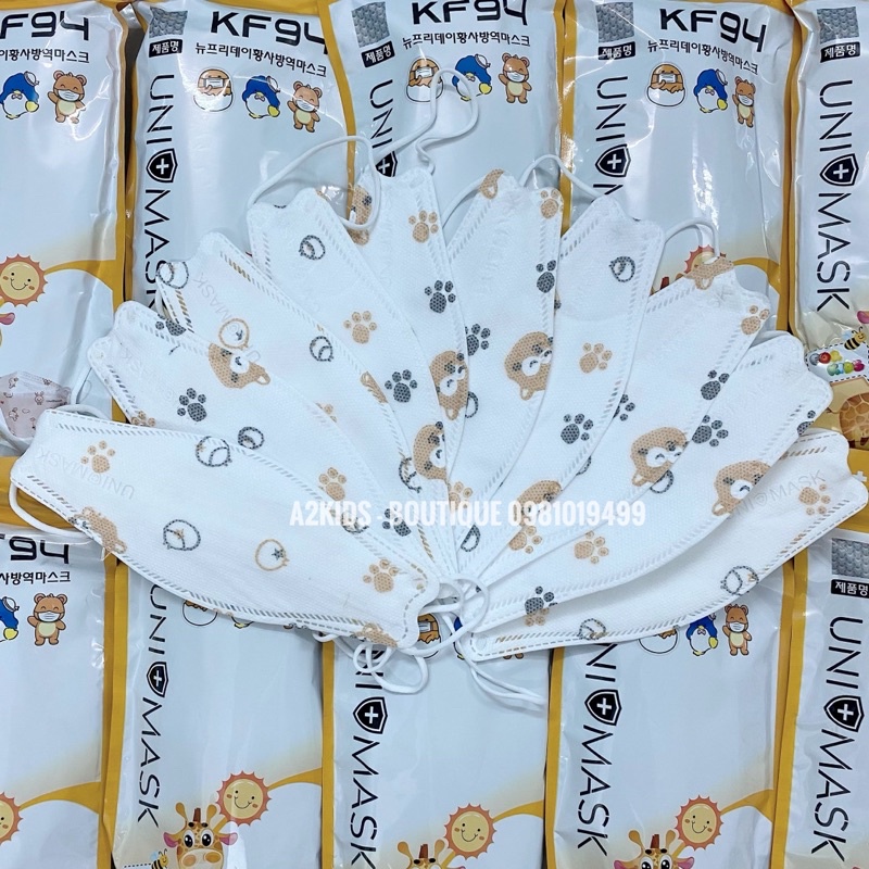 [Chính Hãng] Combo 50 Cái Khẩu Trang KF94 Uni Mask Kids 4 Lớp Kháng Khuẩn Hàn Quốc Cho Bé 3 - 10 Tuồi