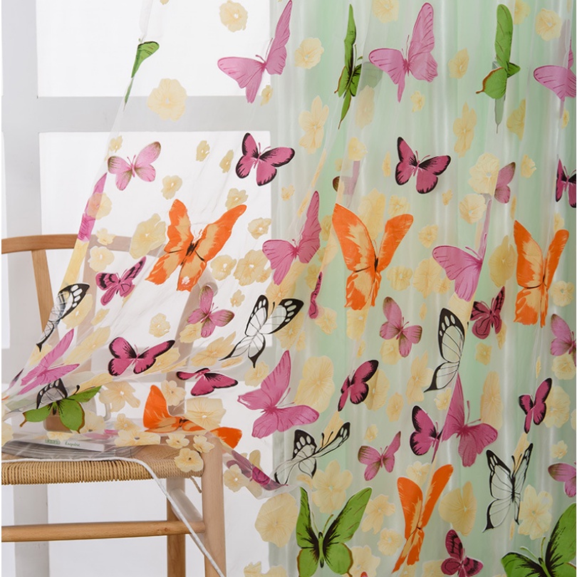 Màn treo cửa hình bướm nhiều màu (100x270 cm)