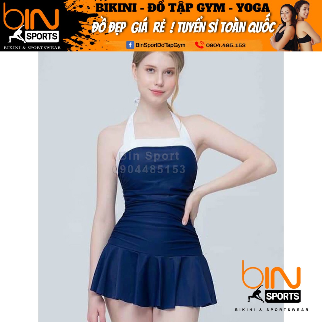 Bikini Nữ Một Mảnh Váy Liền Đi Biển Freesize Bin Sports BHV086