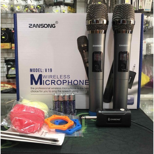[Mã ELHACE giảm 4% đơn 300K] Bộ 2 Micro Bluetooth Karaoke Zansong V19