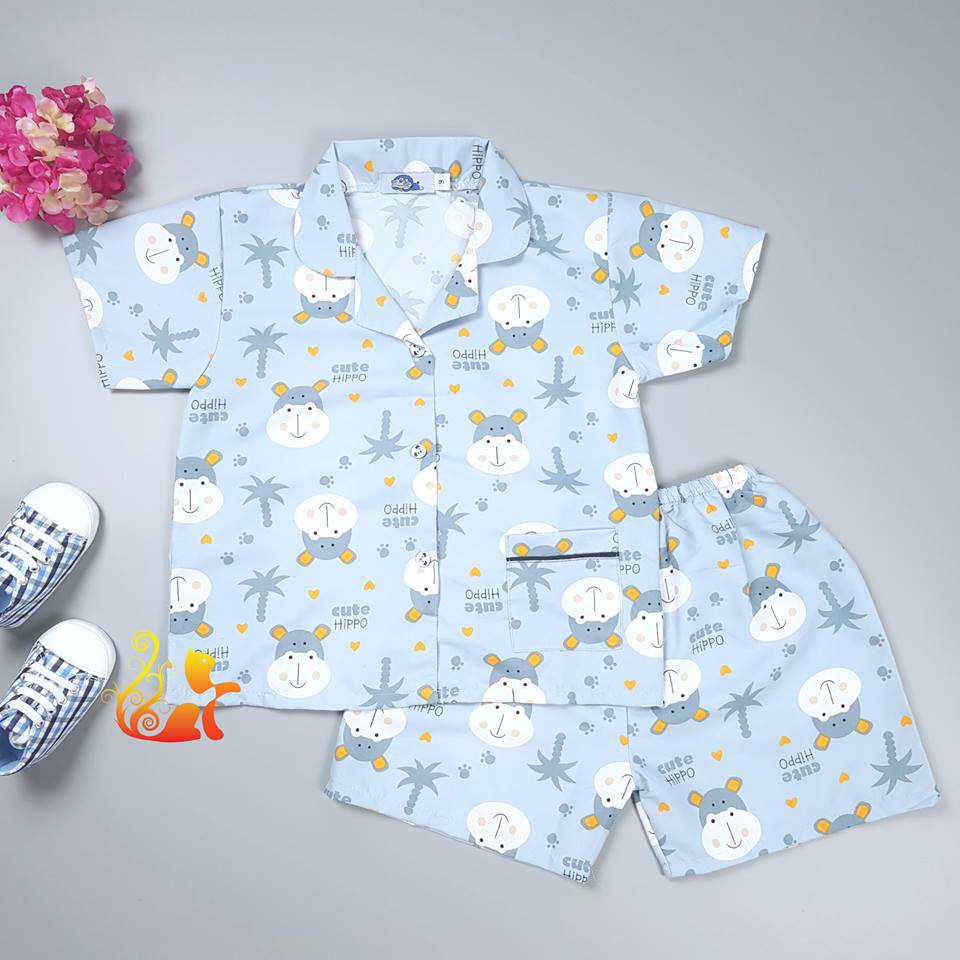 Đồ bộ Pijama Kate Thái - &quot;Hà Mã Xinh&quot; - Cho bé 13-25kg