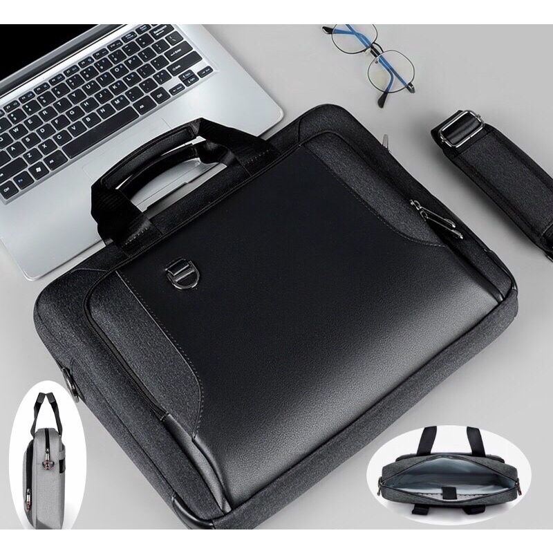 Túi chống sốc Laptop / Macbook cao cấp 13,3 14 15,6 inch ST06 II Bao Da Đựng Máy Tính Nam Nữ 001