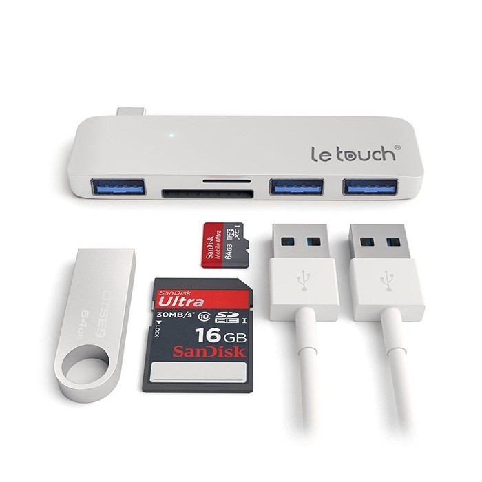 USB-C Combo HUB 5 in 1 ( 3USB ) cho MacBook chính hãng Letouch