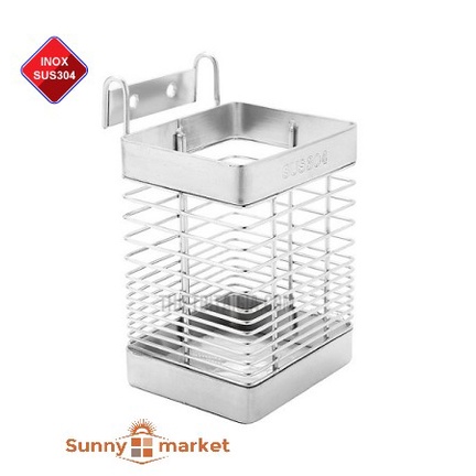 Ống đũa đơn Inox SUS 304 cao cấp kệ để đũa 1 ngăn