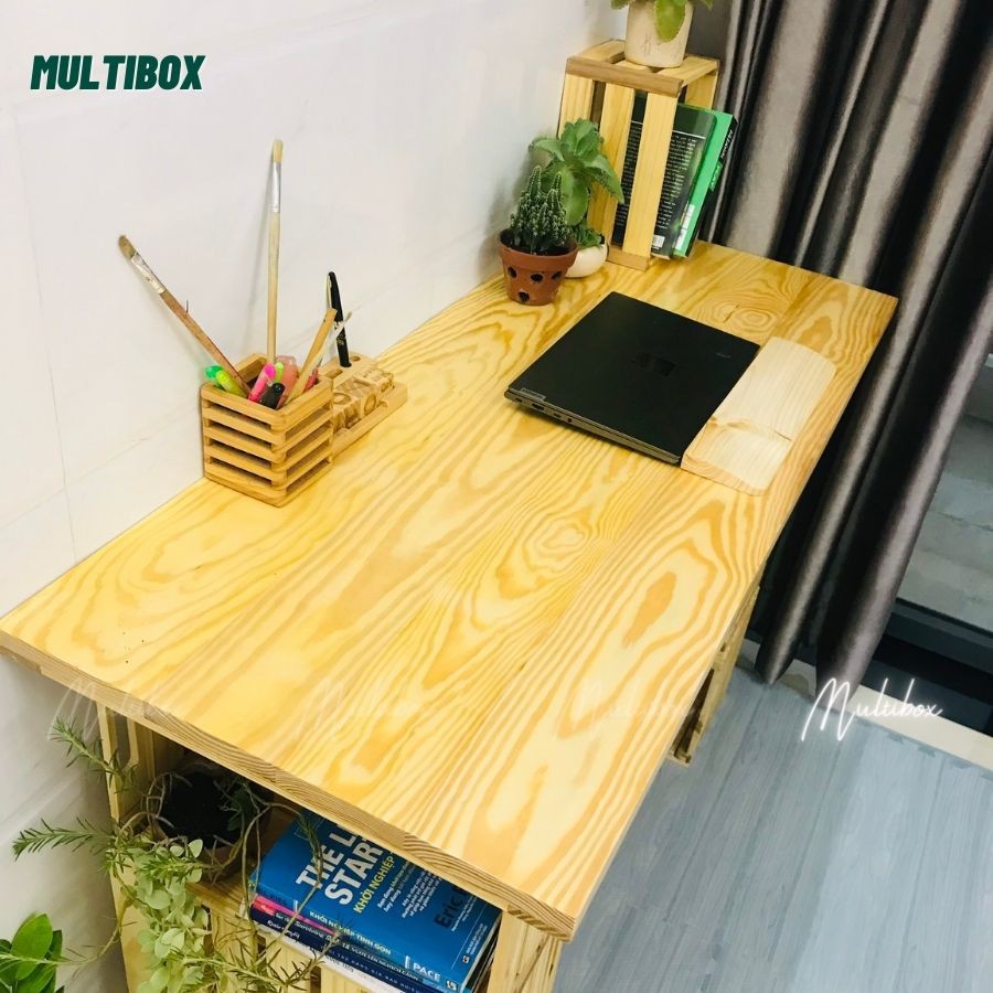 Mặt Bàn Làm Việc Gỗ Thông Mỹ Dài 1m2 / Tấm Gỗ Thông Tự Thêm Chân Bàn Theo Ý Thích