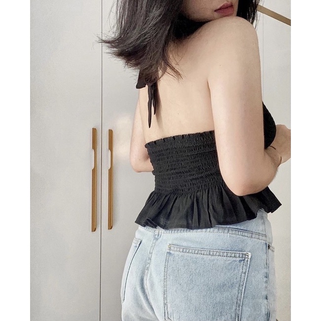 Áo Kiểu SMOKED LINEN TOP thiết kế dây cột form co giãn chất vải linen đẹp style ullzang | BigBuy360 - bigbuy360.vn