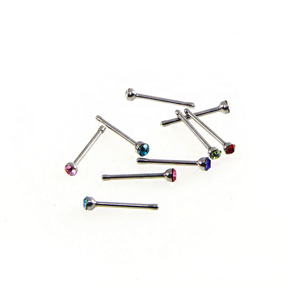 Set 36 Khuyên Mũi Thép Không Gỉ Đính Đá Nhân Tạo Thời Trang