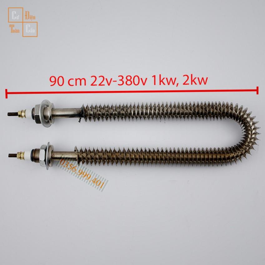 Điện trở sấy khô chữ U 90cm công suất 1KW 2KW điện áp 220V 380V có cánh tản nhiệt