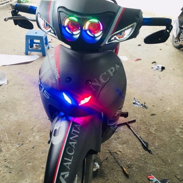 Pha đèn mắt mèo wave a 2 mắt