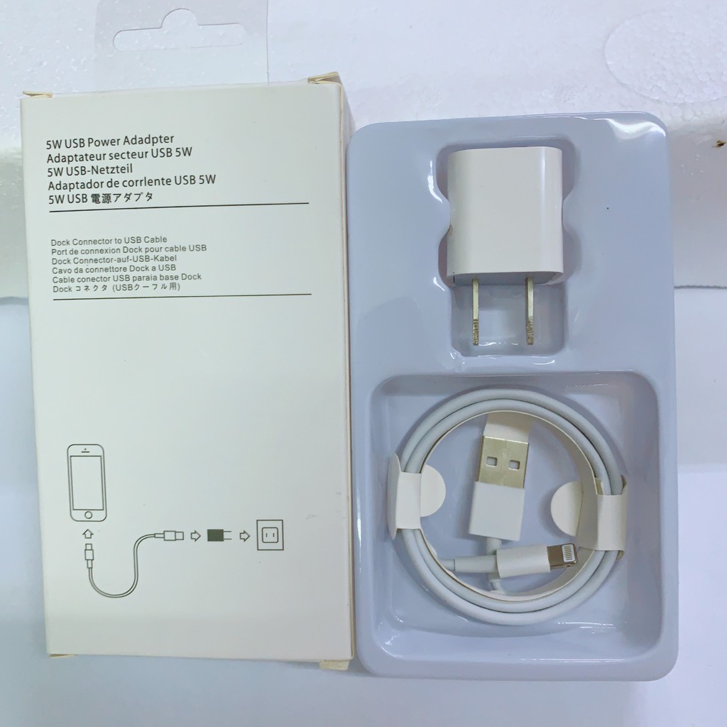 bộ củ và cáp sạc iphone X zin linh kiện fullbox