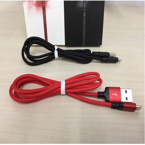 Cáp Sạc Iphone, android Dây Dù Hoco X14  Dài 1m 2m, chân Lightning,Type C, Micro USB ✓ Cáp Sạc Chính Hãng