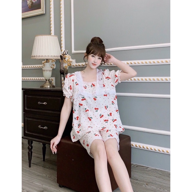 Bộ LỬNG bầu và sau sinh cổ VUÔNG cách điệu, chất ĐŨI HÀN mềm, nhẹ và mát