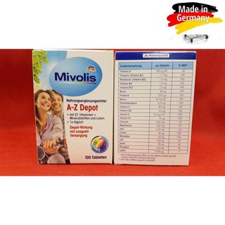 [Hàng Đức] [ Đồ uống Mivolis A Z Depot hộp 100 viên xách tay Đức ] .