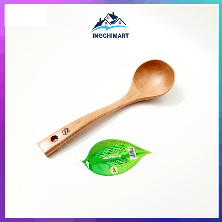 Muôi canh gỗ Beech tròn Trường Sơn - Vá sạn gỗ 07