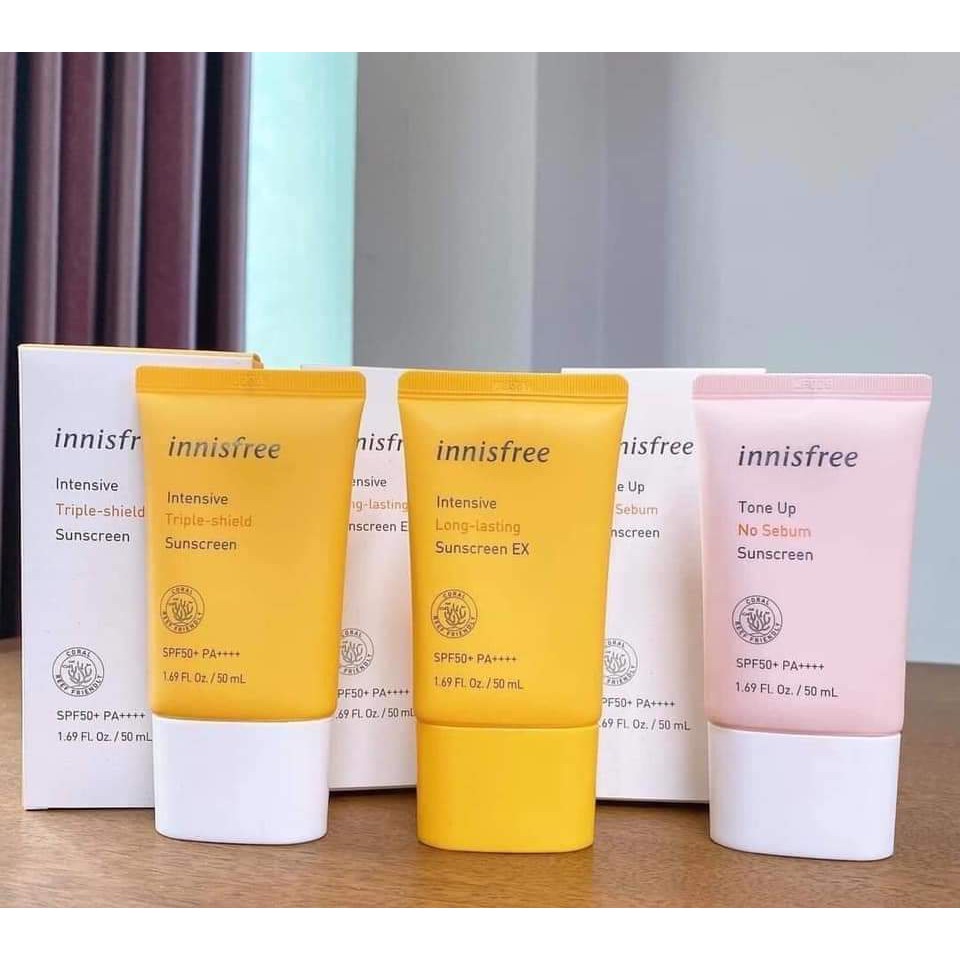 [CHÍNH HÃNG] Kem Chống Nắng Innisfree Triple Shield - Triple care- Long Lasting -No Sebum- Lâu Trôi Kềm Dầu SPF50PA++++