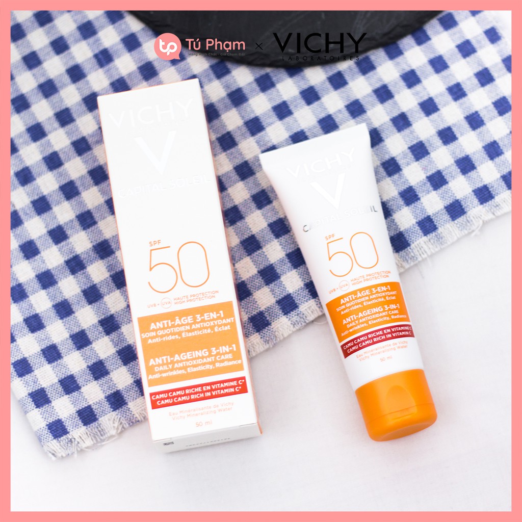 Kem Chống Nắng Vichy Capital Soleil SPF 50 Anti-Ageing 3-in-1 50ml