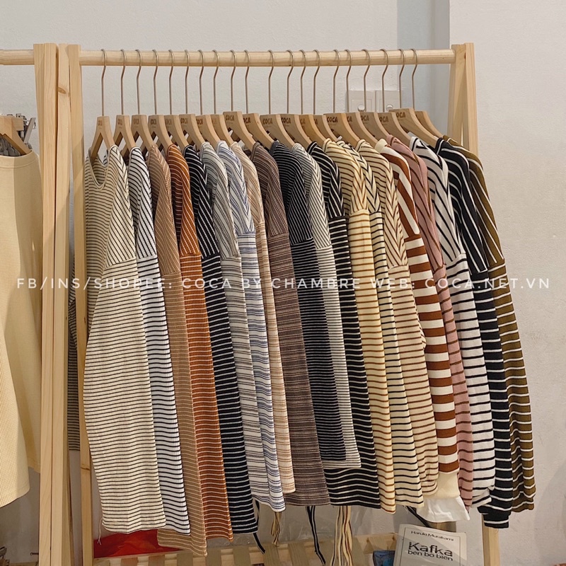 [L0014] Áo len mỏng kẻ nhỏ form vừa basic (Có sẵn/ảnh thật)