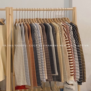 [L0014]🍰 Áo len mỏng kẻ nhỏ form vừa basic (Có sẵn/ảnh thật)