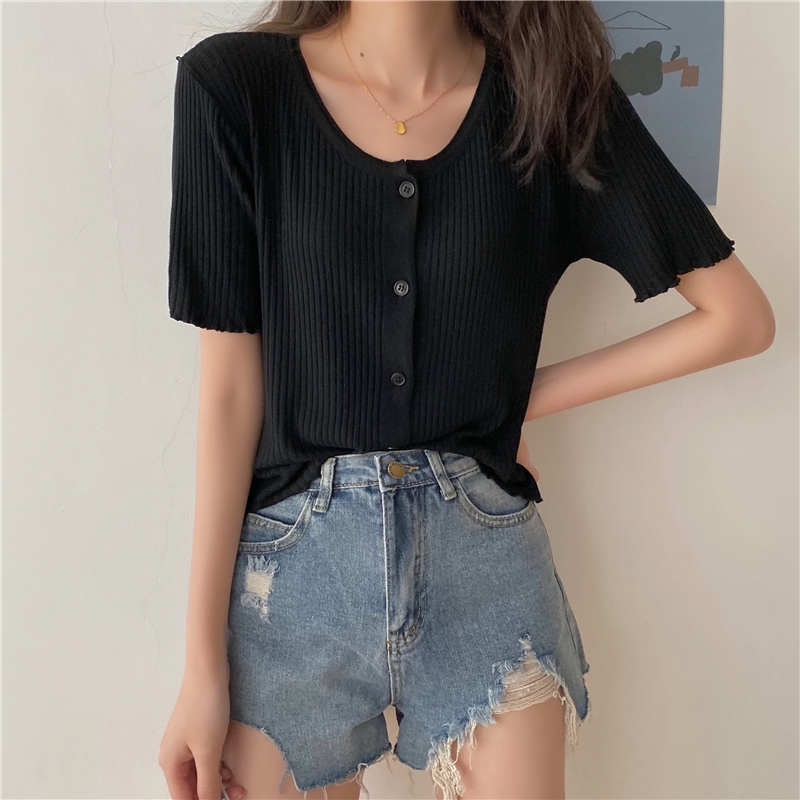 Áo thun dệt kim tay lỡ phong cách hàn quốc phương tây thời trang cho nữ | BigBuy360 - bigbuy360.vn