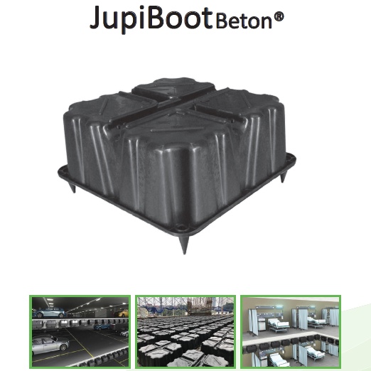 HỘP NHỰA UBOOT TẠO RỖNG SÀN BÊ TÔNG-JUPIBOOT: 5 chân,Giải pháp cho sàn nhẹ không dầm vượt nhịp lớn.