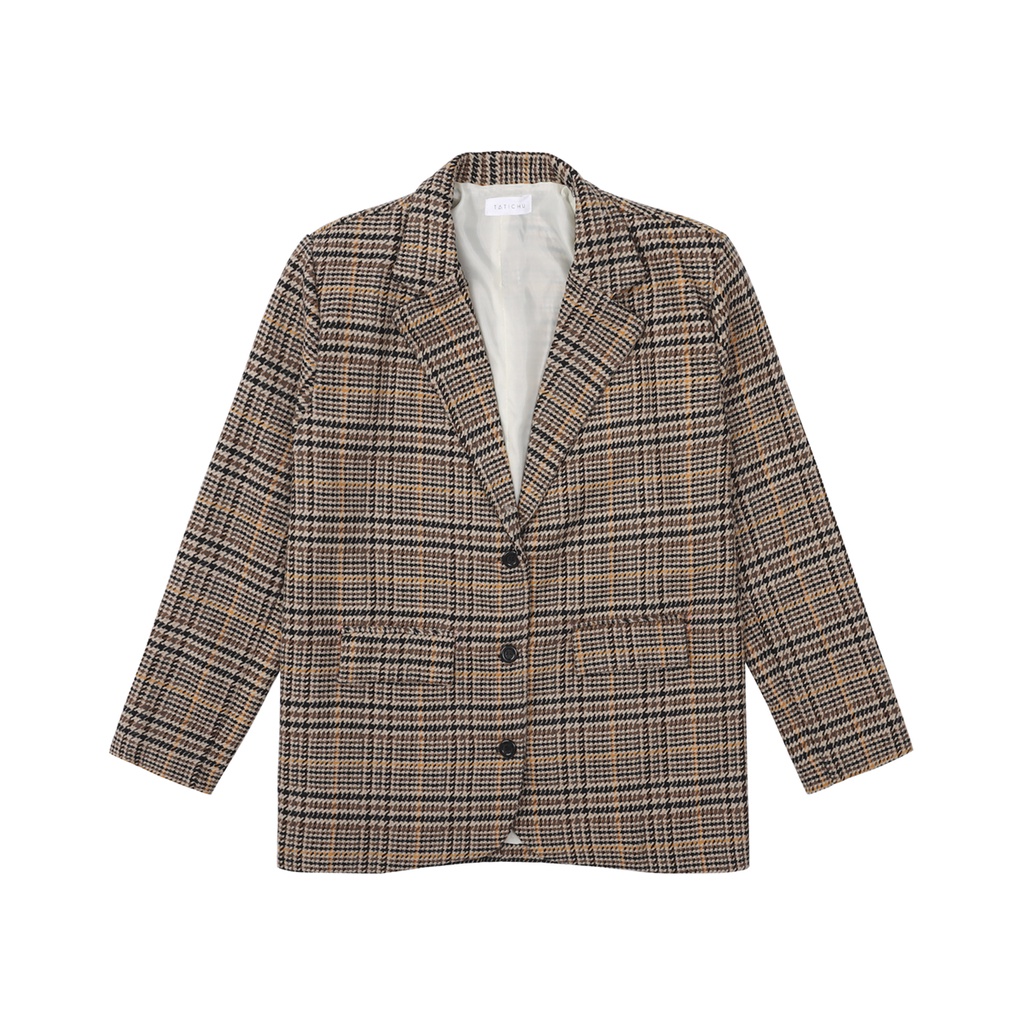 TATICHU - Brown Checked Blazer _ Áo Blazer caro bố
