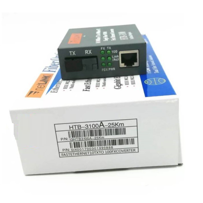 Bộ Chuyển Đổi Quang Học Htb3100 A + B Htb-3100 Netlink 10 / 100mbps Rj45 25km