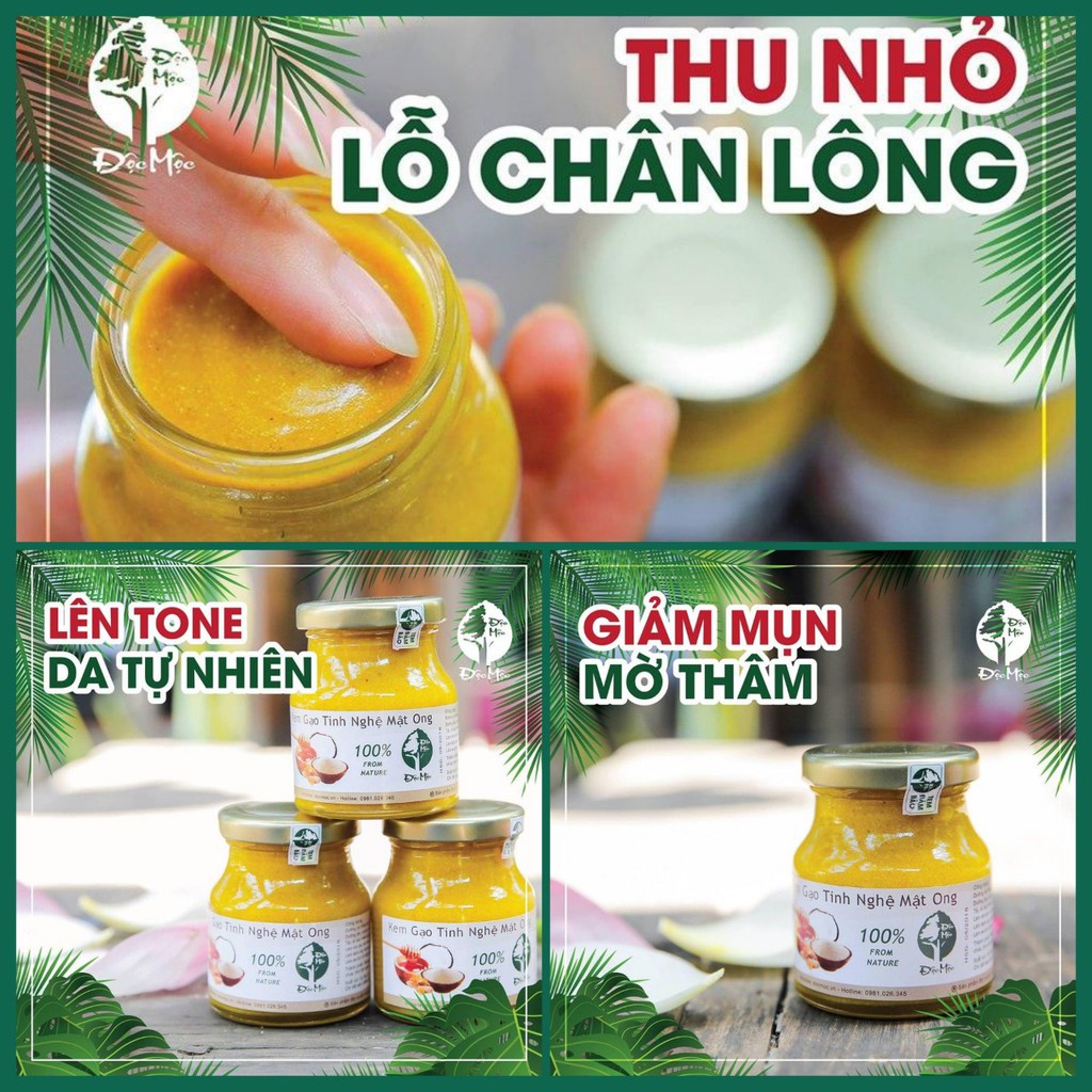 Mặt Nạ Kem Gạo Tinh Nghệ Mật Ong Độc Mộc