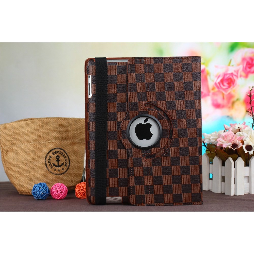 Bao da iPad 2, iPad 3 , iPad 4 sọc caro xoay 360 | BigBuy360 - bigbuy360.vn