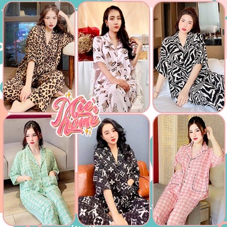 Đồ bộ nữ mặc nhà,pijama lụa,đồ ngủ tay lửng nữ-Mie