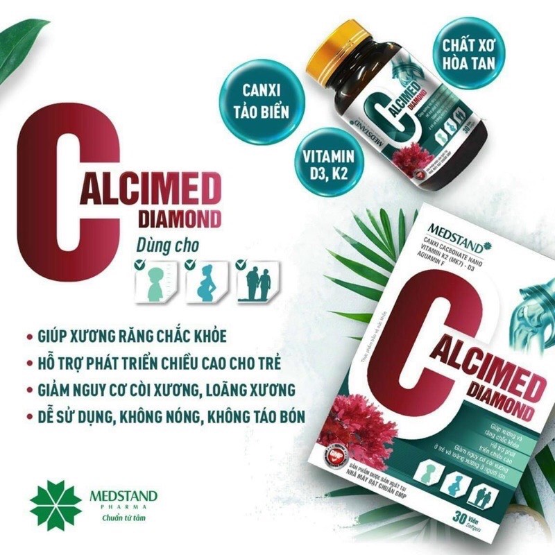 Calcimed Diamond  - Canxi thực vật từ Tảo biển hỗ trợ phát triển chiều cao, chắc khỏe xương
