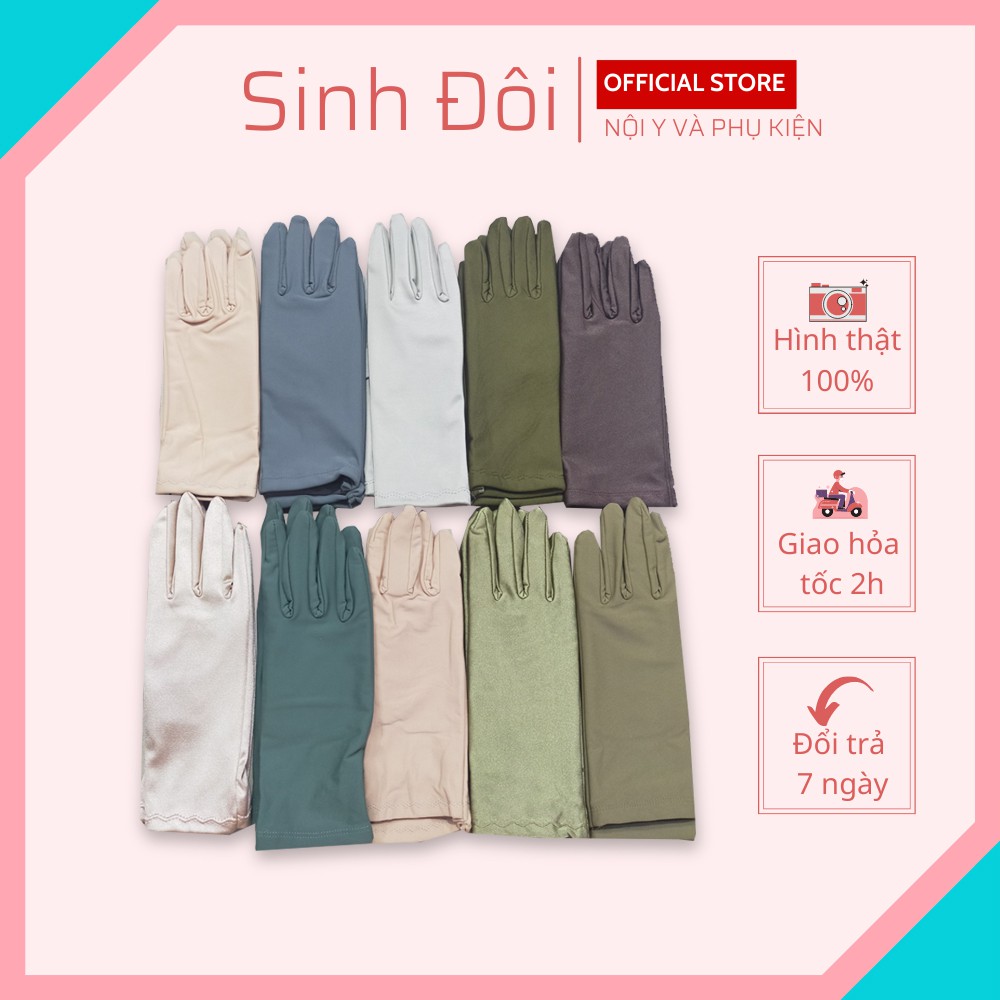 Bao tay đi nắng nữ chất liệu thun lạnh 2 lớp cao cấp mềm mịn chống nắng, giữ ấm, lái xe