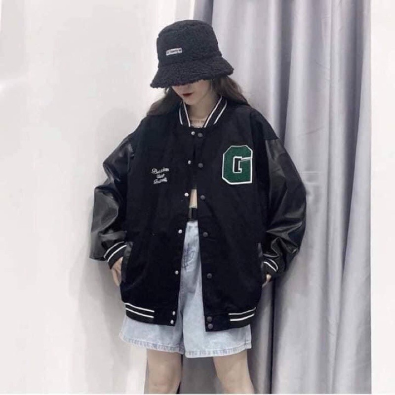 Áo Bomber Kaki Phối Tay Da Trẻ Trung Phong Cách [ Giá Rẻ Hàng Đẹp ]