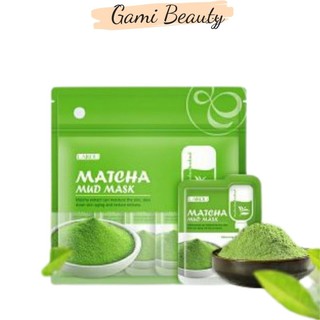 Mặt Nạ Bùn Trà Xanh MATCHA MUD MASK  làm sạch kiềm dầu loai bỏ mụn đầu đen (5g*12 gói ) GAMI BEAUTY