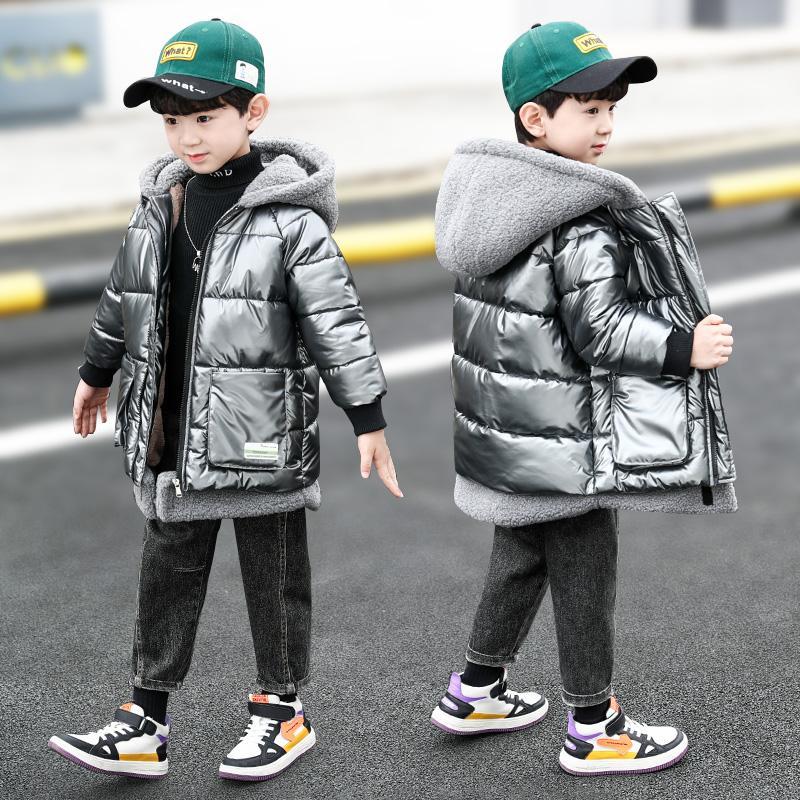 Boys Thick Cotton Velvet Winter Fur Clothing