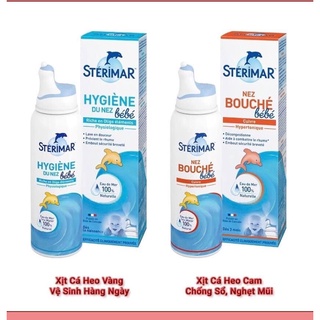 Xịt mũi cá heo vàng cam sterimar baby cho bé từ sơ sinh | chai 100ml