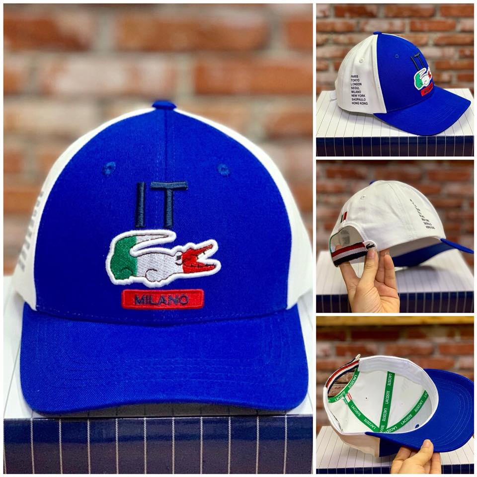 Nón lưỡi trai dù và kaki thêu logo Lacoste cờ Mỹ, Italia,Anh chất vải cotton hàn quốc cao cấp. phom đứng cứng cáp