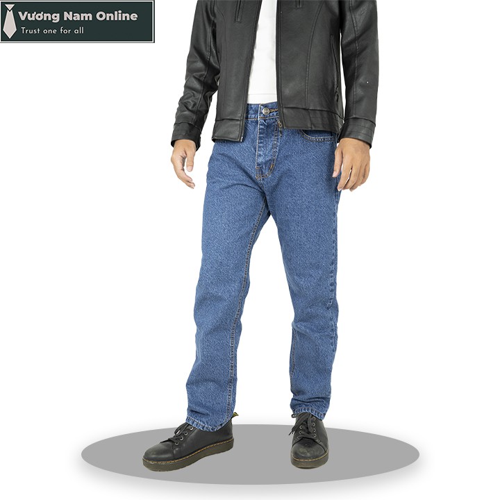 Quần jean nam chất bò trung niên ống suông trơn đẹp cao cấp big size VN29C | BigBuy360 - bigbuy360.vn